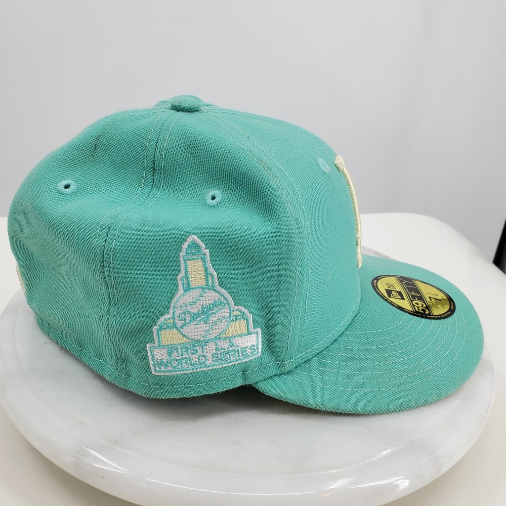 New Era 59FIFTY LA Dodgers Teal First LA World Series Fitted Hat Size 7 1/4 - Picture 6 of 11
